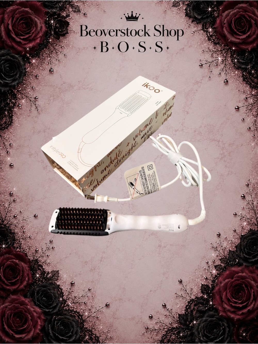 Like New ikoo E-Styler Pro Professional Heated Hair Straightening Brush